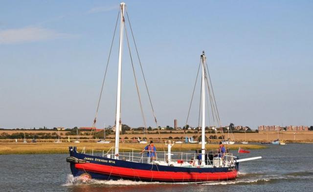 The James Stevens No 14 is still in operation off the coast of Essex | Image copyright Frinton and Walton Heritage Trust The James Stevens No 14 is still in operation off the coast of Essex | Image copyright Frinton and Walton Heritage Trust